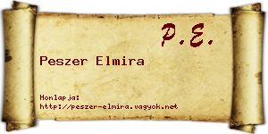 Peszer Elmira névjegykártya